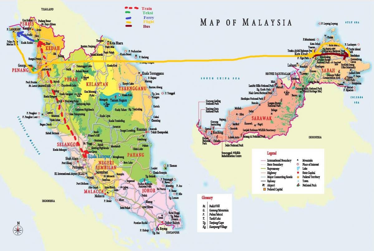 मलेशिया के नक्शे hd