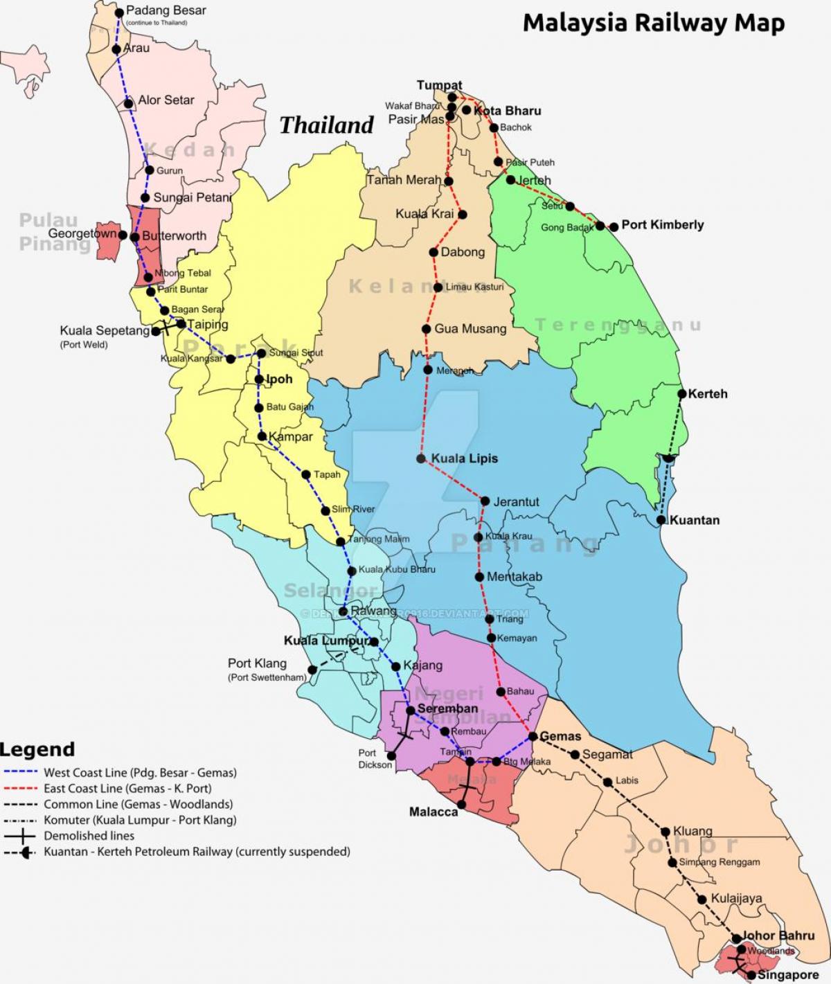 ट्रेन का नक्शा मलेशिया