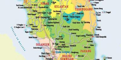 नक्शे के पश्चिम मलेशिया