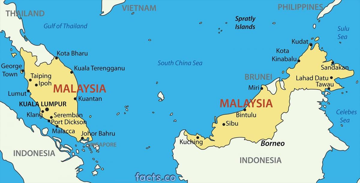 का एक नक्शा मलेशिया