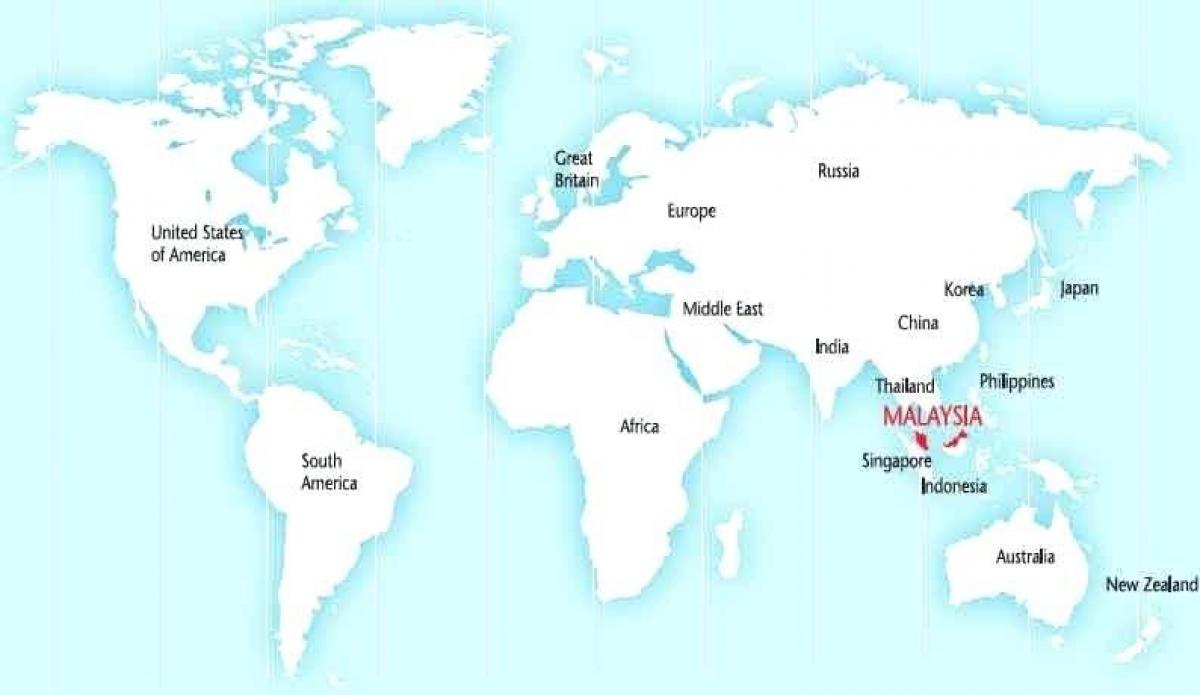 दुनिया के नक्शे दिखा मलेशिया